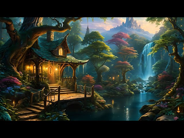 Dreamy Waterfall Haven | Gentle Piano Music for Peaceful Sleep and Relaxation