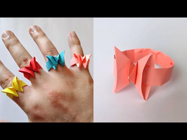 Origami BUTTERFLY RING | How to make a paper rings