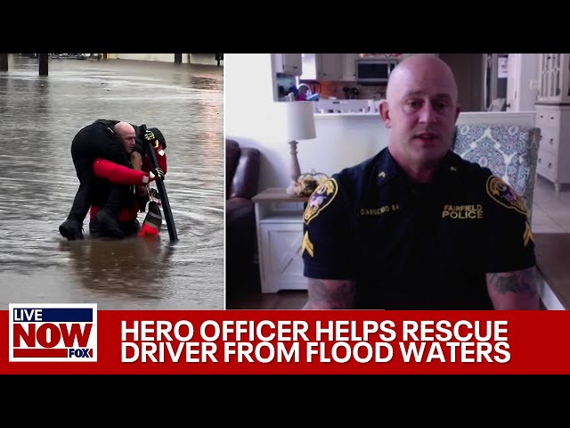 Flood Emergency: Hero officer rescues man trapped on car | LiveNOW from FOX
