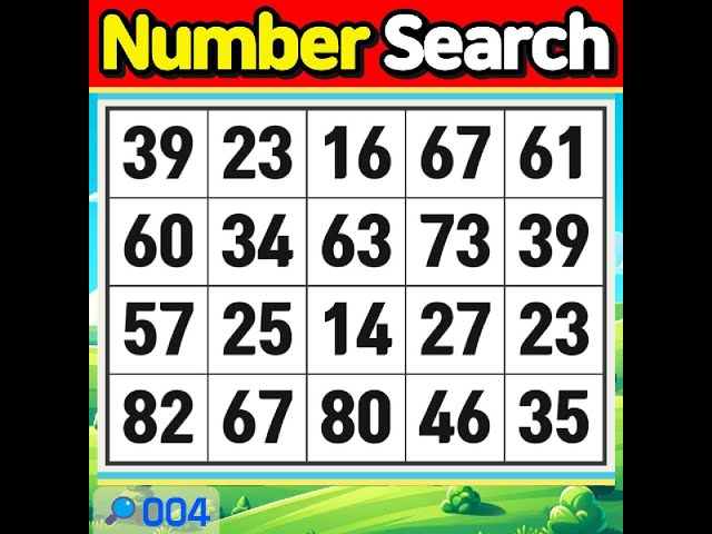 NumberSearch. Can you find them all? 【Memory | Concentration | Brain training】 #004