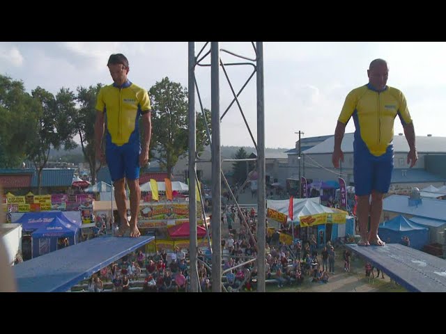 Behind the scenes at the fair: the Flying Fools high dive show at the Spokane County Fair!