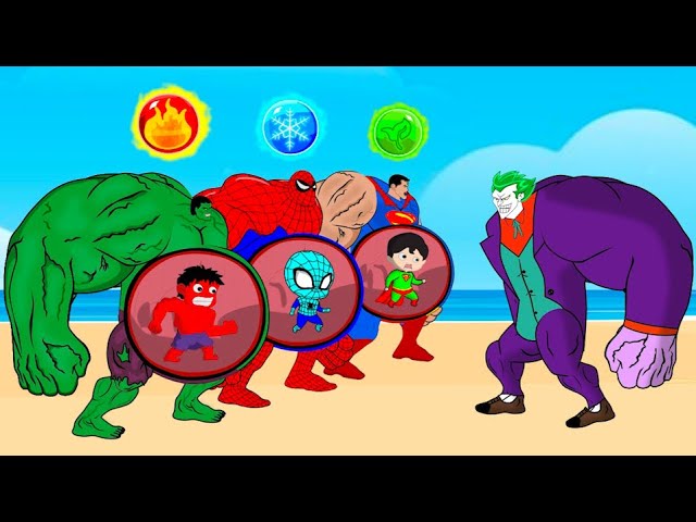 Evolution Of HULK PREGNANT, SPIDER-MAN, SUPER-MAN : ICE, FIRE And EARTH | Super Heroes Animation