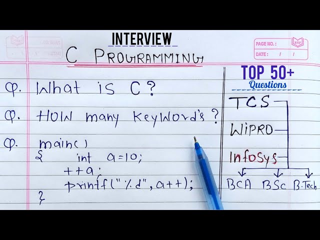 C Programming INTERVIEW Questions for College Placement | Learn Coding | #CProgramming