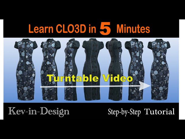 Learn CLO3D in 5 Minutes : Turntable Video  (with picture/ transparent background)