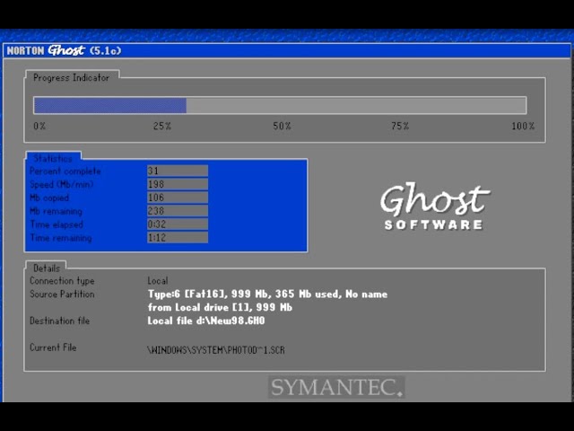 Norton Ghost 5.1c (1999) - something strange in your Windows, who you gonna call