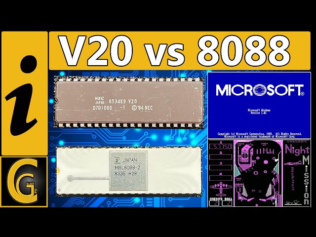 NEC V20 D70108D VS 8088 CPU Benchmark + Windows 1.01 Booting
