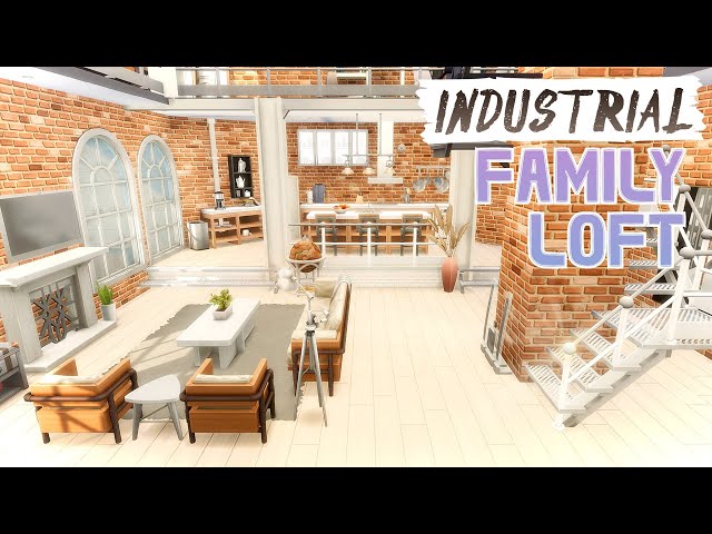 PLATFORM INDUSTRIAL FAMILY LUXURY LOFT ~ Sims 4 Speed Build with Industrial Loft Kit (No CC)