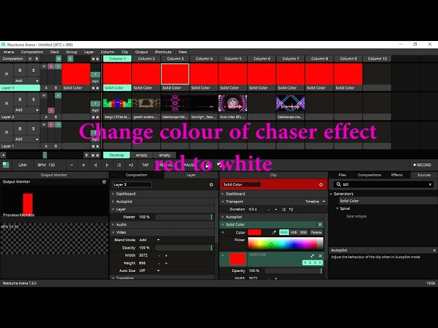 How to make chaser(strobe) effect in Resolume Arena without any third-party software.