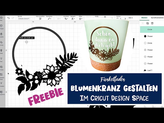 Tutorial - Make a flower wreath in Cricut Design Space with free designs 🌺