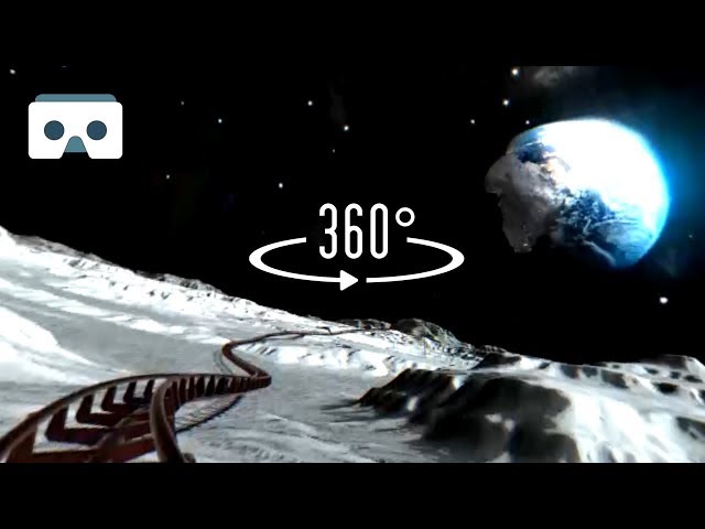 360 VR Roller Coaster on the Moon: Virtual Reality 3D video