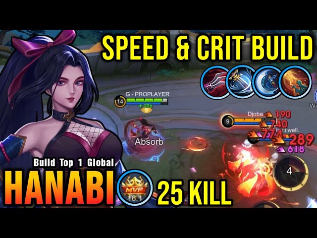 25 Kills + MANIAC!! ATK Speed & Critical Build Hanabi Monster MM - Build Top 1 Global Hanabi ~ MLBB
