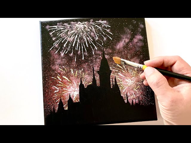 Daily Challenge #21 / Fireworks Acrylic Painting