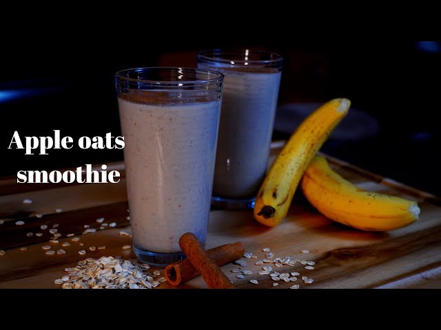 banana SMOOTHIE recipe | refreshing BREAKFAST smoothie + apple, OATS & CINNAMON