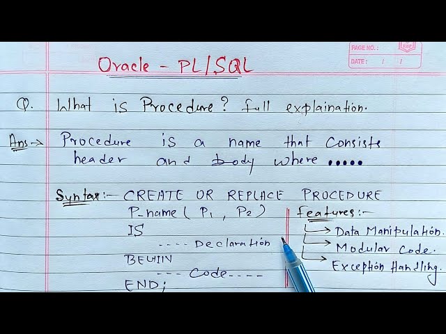 PLSQL Procedure | Learn Coding