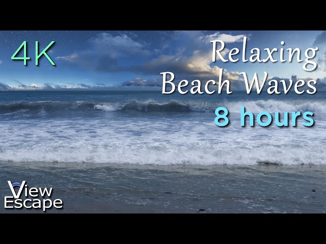 8 HOURS of Relaxing Evening Beach with Hi-Fidelity Audio of calming waves and water ripples | in 4k