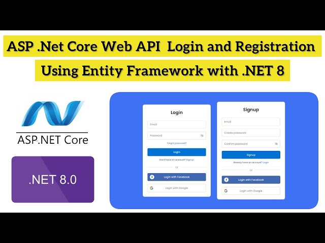 Asp.Net Core Login & Registration Tutorial with Entity Framework  | .Net 8 Tutorial