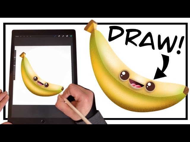 Let's Draw a Cute Kawaii Banana!  Procreate Tutorial Drawing