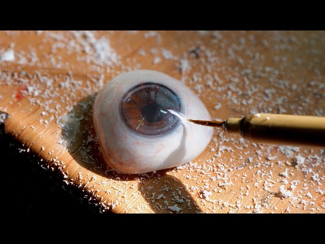 The process of making a real eye-like prosthetic eye.Amazing Korean artificial eye production center