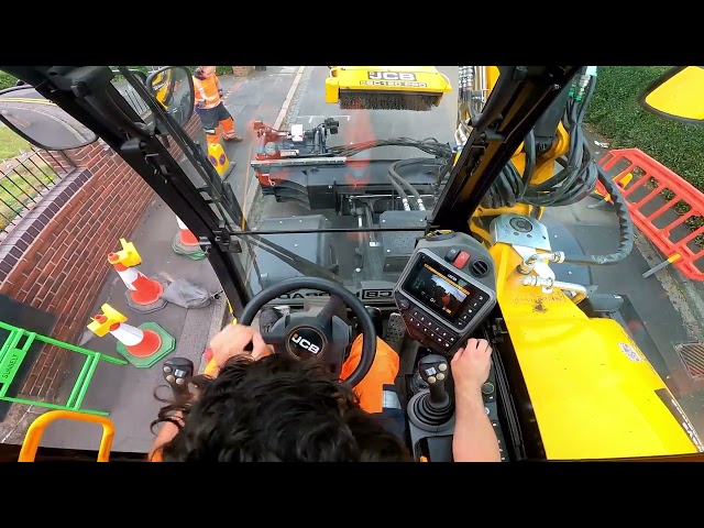 Pothole, Patching and resurfacing repair in cab with the @JCBmachines Pothole Pro
