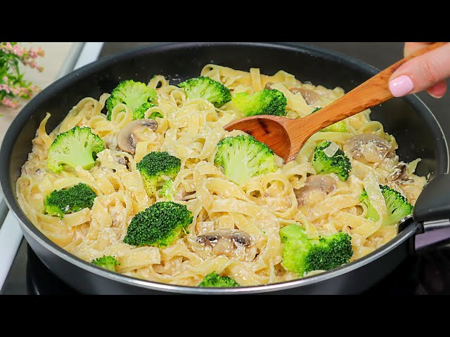I cook this pasta with broccoli every 3 days! Very tasty broccoli with mushrooms recipe.