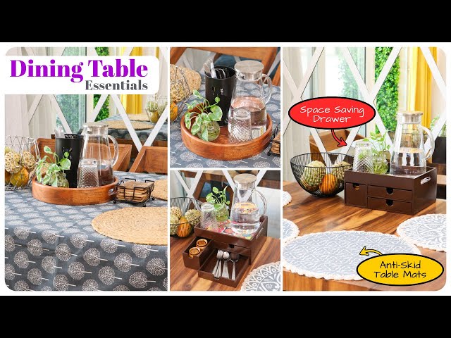 डाइनिंग टेबल के लिए ज़रूरी सामान | Dining Table Essentials | Organizing Dining Table in Small Space