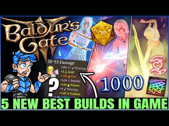 Baldur's Gate 3 - 5 Best MOST POWERFUL Builds in Game - Honour Mode Class, Spell & Multiclass Guide!
