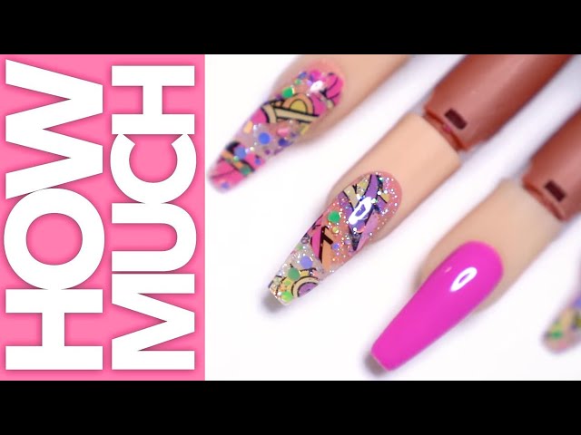 How Much? |  Boho Dimensional Chic Nails | Limited Edition Jelly Acrylic, Foils, & Confetti