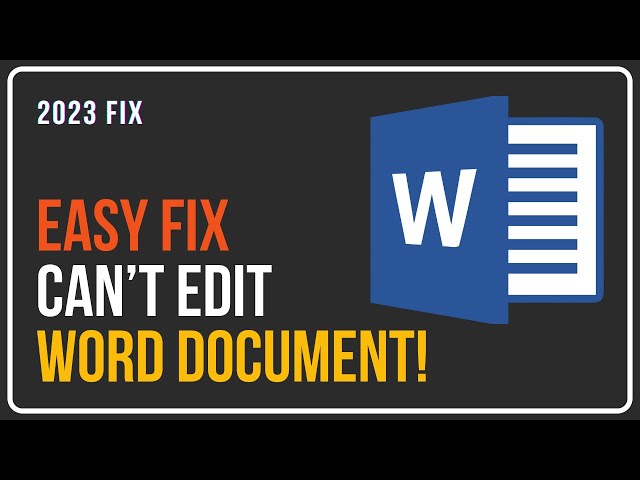 Can’t Edit Word Document | Remove Editing Restrictions On Microsoft Word | Unlock Word Document 2023