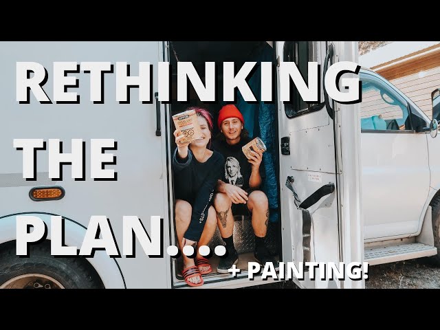 DIY AMBULANCE CONVERSION!! (eps.6) Staining Cedar Walls & Planning Out Our Van Build Layout!!