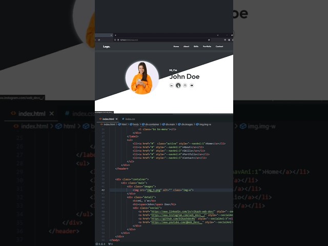 Create your own protifolito using html , css and JavaScript | Create website in html css js #html