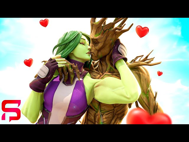 GROOT'S FIRST EVER KISS.... ( Fortnite  )