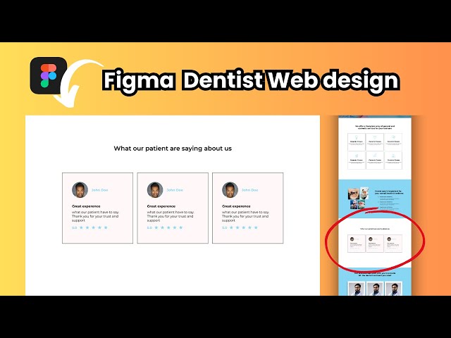 Dentist Web Design  Testimonial Section Using Figma Part 04 Tutorial