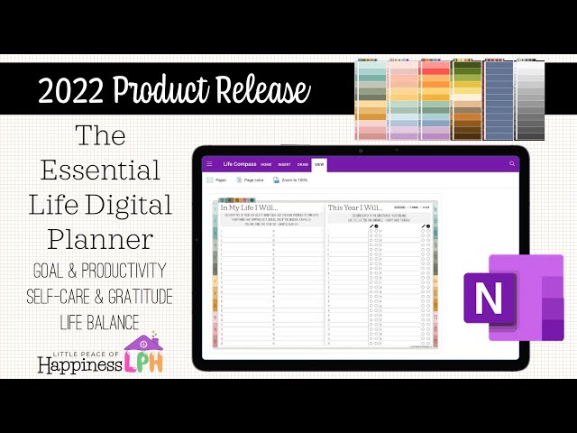 The BEST OneNote Digital Planner for Goals | Essential Life Planner Walkthrough 2022 Product Release