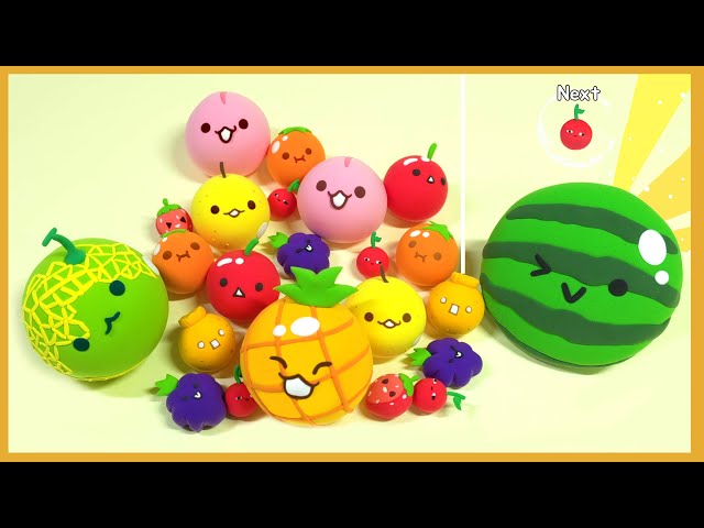 #game DIY Miniature Suika Game House #1 Making 11 Fruits♥How to mak Watermelon , Pineapple, peach ~