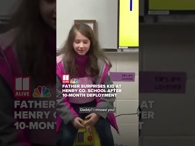 Father surprises daughter at school after 10-month deploment