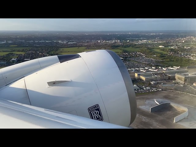 Iberia Airbus A350 take off from London Heathrow.
