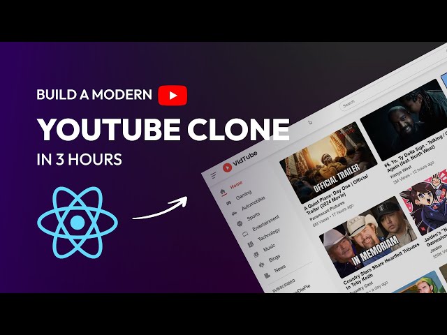 Create YouTube Clone Using React JS | Build Complete Website Like YouTube In React JS 2024