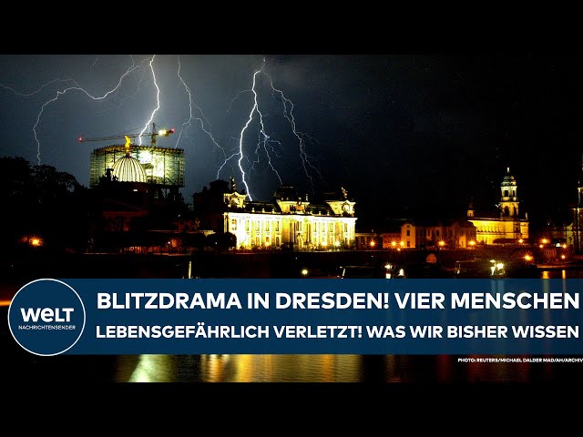 DRESDEN: Blitzeinschlag am Elbufer! Vier Menschen lebensgefährlich verletzt! Was wir bisher wissen