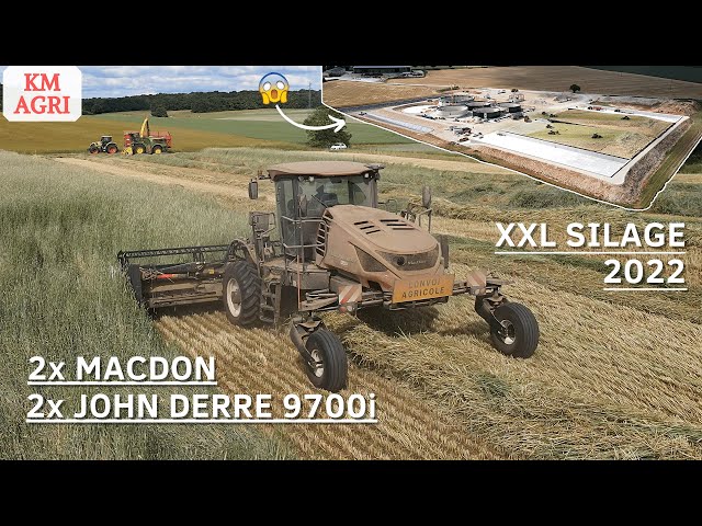 XXL RYE SILAGE 2022 in FRANCE 😱💪 | 2x MACDON, 2x JOHN DEERE 9700i ...