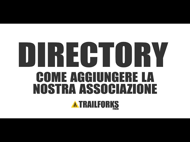 Directory su Trailforks | Video Tutorial