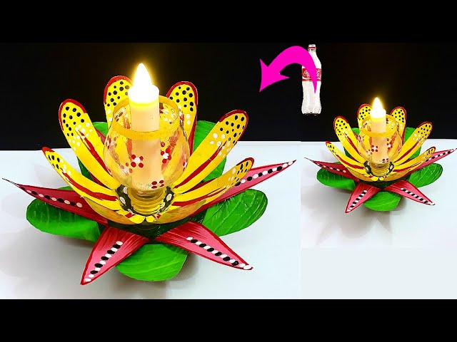 DIY-New Showpiece/Tealight holder made from Plastic Bottle| Best out of waste home decoration idea