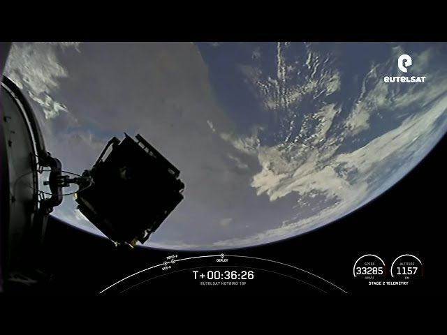 Watch SpaceX deploy Hotbird 13F satellite in amazing view from space