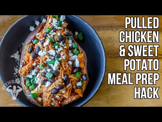 How to Make Pulled Chicken without a Slow Cooker Meal Prep Hack / Pollo Barbacoa y Batata Relleno