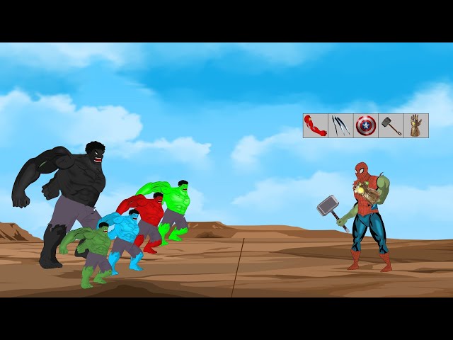 5 Super Hero Gadgets + Spider-Man vs Evolution of Color Team Hulk |SUPER HEROES MOVIE ANIMATION [HD]