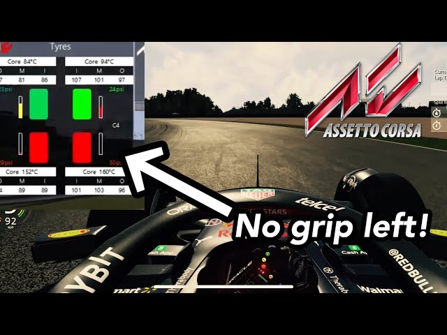 What happens when you max out the tyre wear on Assetto Corsa?