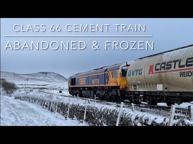 ABANDONED GBRf Class 66 & Castle Cement train FROZEN at Ribblehead