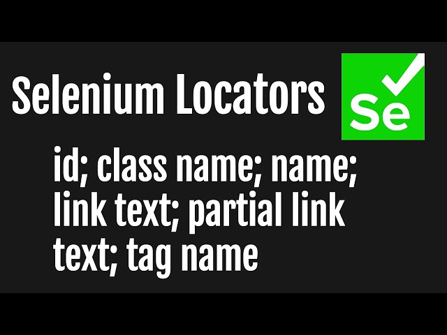 Selenium Traditional Locators (id, name, link text, class, tag etc) - Simple Selenium Java Tutorials