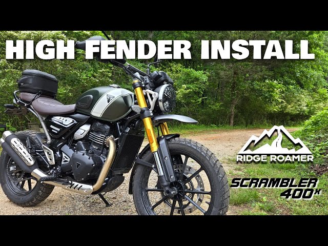 High Fender on Scrambler 400X - Install and Overview, with Mudguard Extension Too