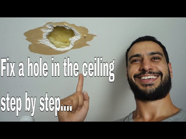 How to repair a hole in ceiling - drywall plasterboard