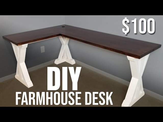DIY Computer Desk | How To Build a Desk | Farmhouse | Cheap & Easy | $100